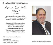 Traueranzeige Anton Schießl