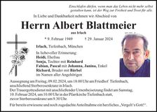 Traueranzeige Albert Blattmeier
