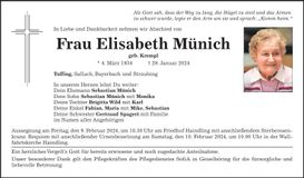 Traueranzeige Elisabeth Münich