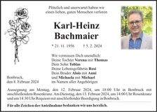 Traueranzeige Karl-Heinz Bachmaier