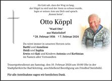 Traueranzeige Otto Köppl