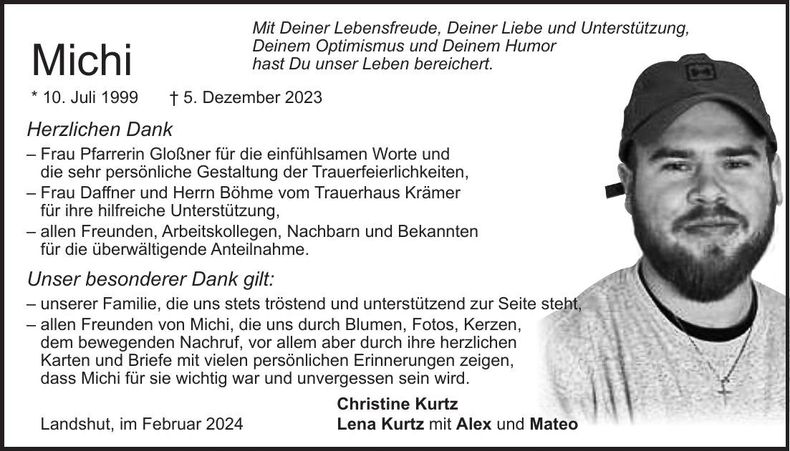 Traueranzeige Michael Kurtz