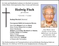 Traueranzeige Hedwig Fisch
