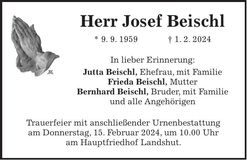 Traueranzeige Josef Beischl