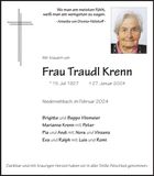 Traueranzeige Traudl Krenn