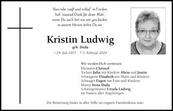 Traueranzeige Kristin Ludwig