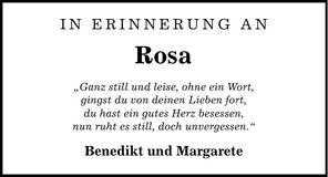 Traueranzeige Rosa Hammerschmid