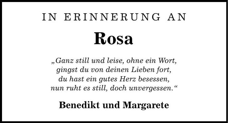 Traueranzeige Rosa Hammerschmid