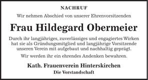 Traueranzeige Franziska Ecker