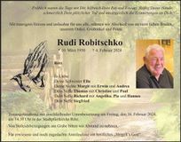 Traueranzeige Rudi Robitschko