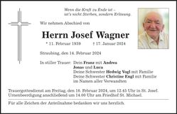 Traueranzeige Josef Wagner