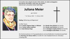Traueranzeige Juliana Meier