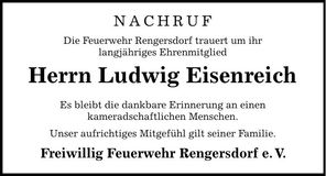 Traueranzeige Ludwig Eisenreich