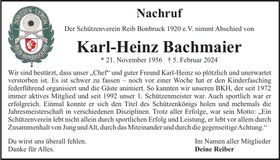 Traueranzeige Karl-Heinz Bachmaier