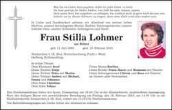 Traueranzeige Stilla Lohmer