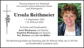 Traueranzeige Ursula Reithmeier