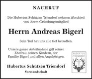 Traueranzeige Andreas Bigerl