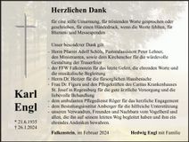 Traueranzeige Karl Engl