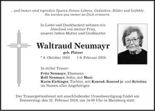 Traueranzeige Waltraud Neumayr