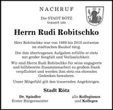 Traueranzeige Rudi Robitschko