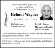 Traueranzeige Helmut Wagner