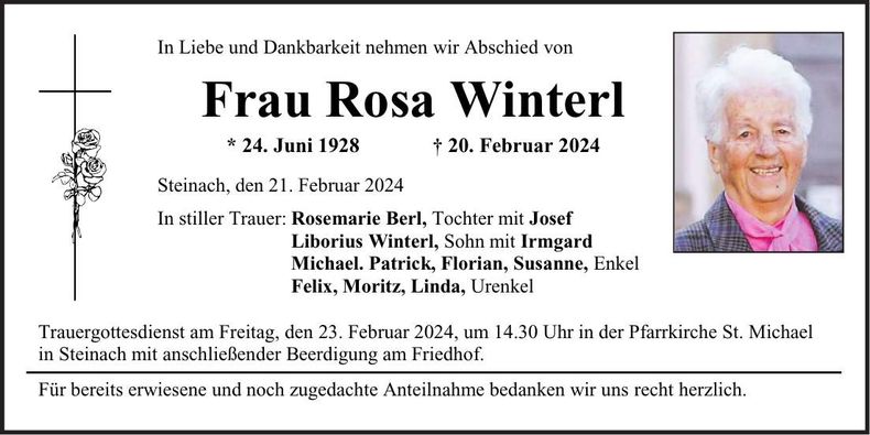 Traueranzeige Rosa Winterl