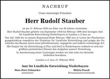 Traueranzeige Rudolf Stauber