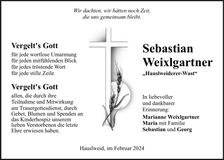 Traueranzeige Sebastian Weixlgartner