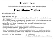Traueranzeige Maria Müller