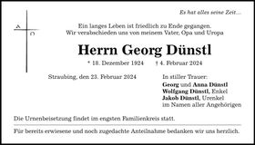 Traueranzeige Georg Dünstl