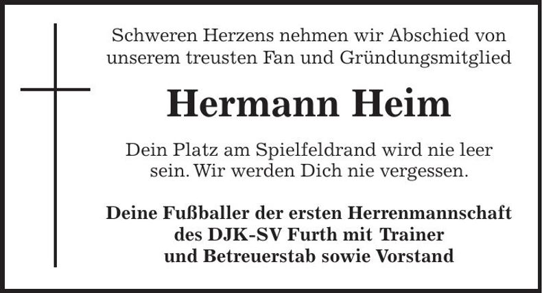 Traueranzeige Hermann Heim