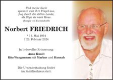 Traueranzeige Norbert Friedrich