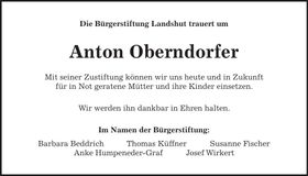 Traueranzeige Anton Oberndorfer