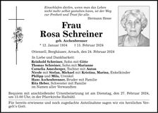 Traueranzeige Rosa Aschenbrenner