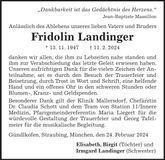 Traueranzeige Fridolin Landinger