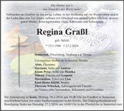 Traueranzeige Regina Graßl