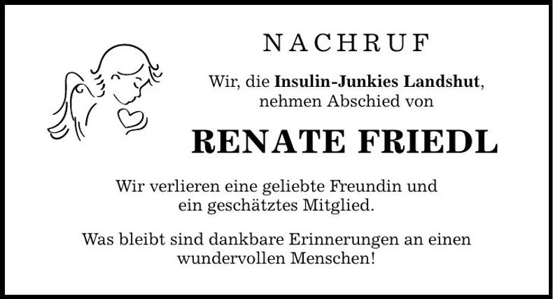 Traueranzeige Renate Friedl