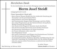 Traueranzeige Josef Steidl