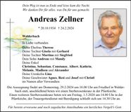 Traueranzeige Andreas Zellner