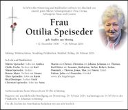 Traueranzeige Ottilia Speiseder