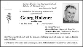 Traueranzeige Georg Holzner