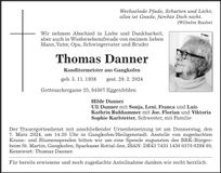 Traueranzeige Thomas Danner