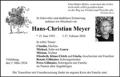 Traueranzeige Hans-Christian Meyer