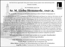 Traueranzeige Margret Pausenberger