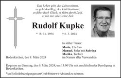 Traueranzeige Rudolf Kupke