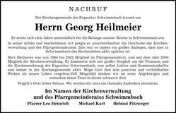 Traueranzeige Georg Heilmeier
