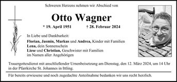 Traueranzeige Otto Wagner