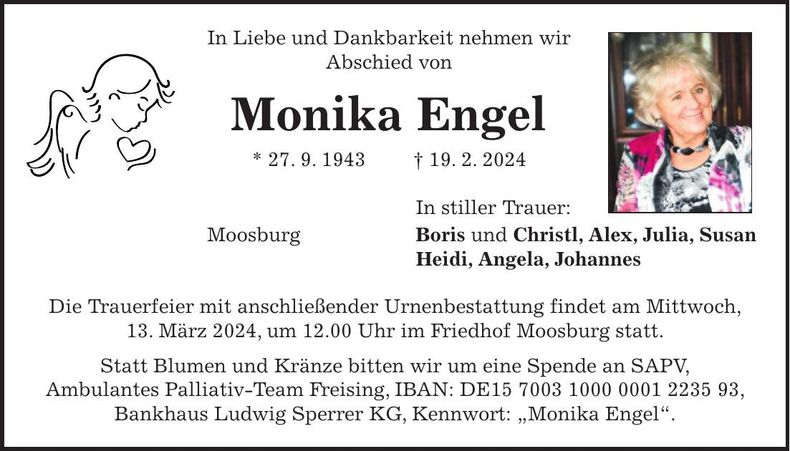 Traueranzeige Monika Engel
