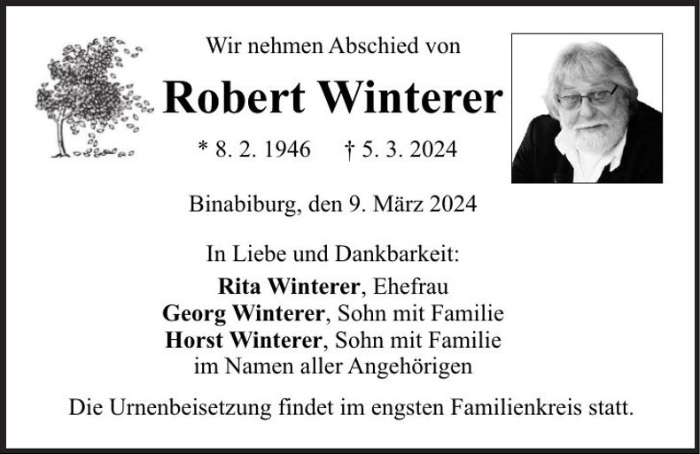 Traueranzeige Robert Winterer