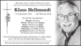 Traueranzeige Klaus Hellmundt